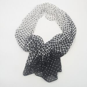 Lightweight Black & White Polka Dot Scarf